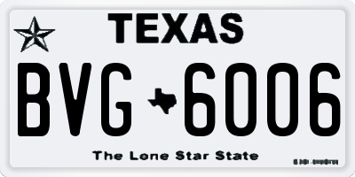 TX license plate BVG6006