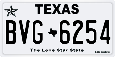 TX license plate BVG6254