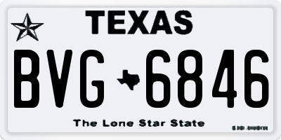 TX license plate BVG6846