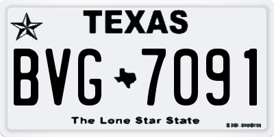 TX license plate BVG7091