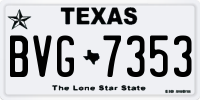 TX license plate BVG7353