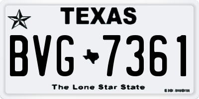 TX license plate BVG7361