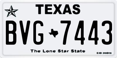 TX license plate BVG7443