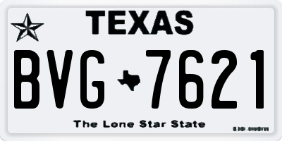 TX license plate BVG7621