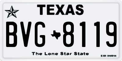 TX license plate BVG8119