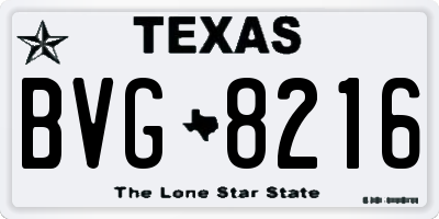 TX license plate BVG8216