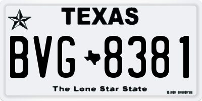 TX license plate BVG8381