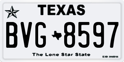 TX license plate BVG8597