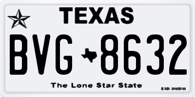 TX license plate BVG8632