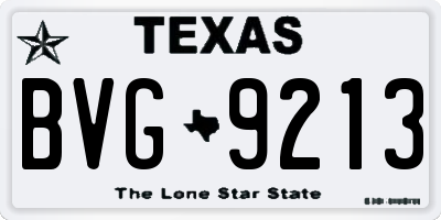 TX license plate BVG9213