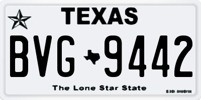TX license plate BVG9442