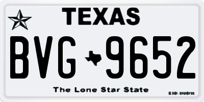 TX license plate BVG9652