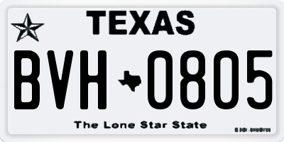 TX license plate BVH0805