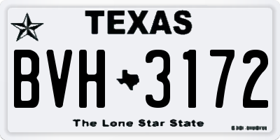 TX license plate BVH3172