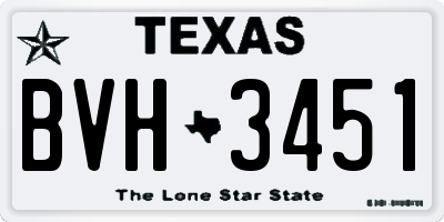 TX license plate BVH3451