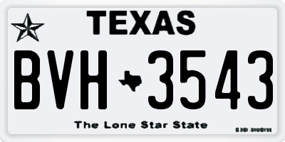 TX license plate BVH3543