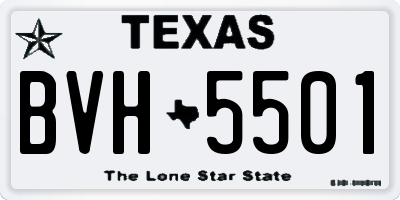 TX license plate BVH5501