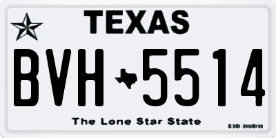 TX license plate BVH5514