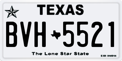 TX license plate BVH5521