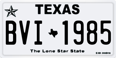 TX license plate BVI1985