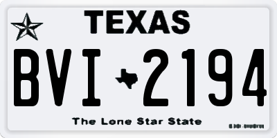 TX license plate BVI2194