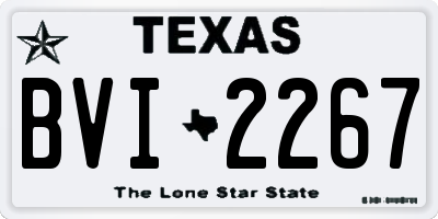 TX license plate BVI2267