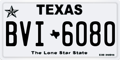 TX license plate BVI6080