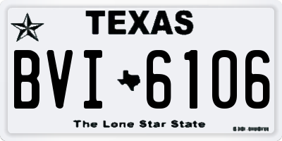 TX license plate BVI6106