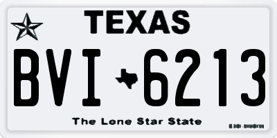 TX license plate BVI6213