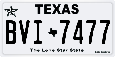TX license plate BVI7477