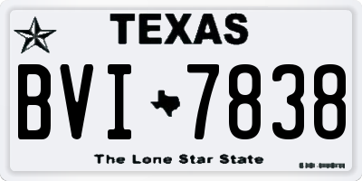 TX license plate BVI7838