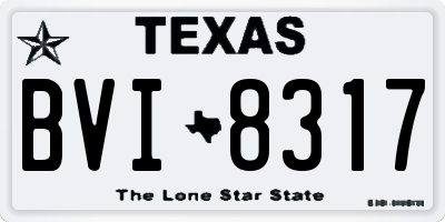 TX license plate BVI8317