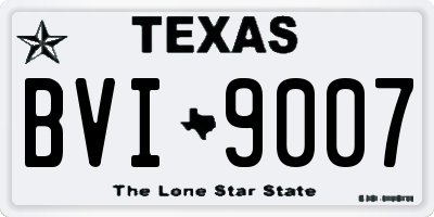 TX license plate BVI9007