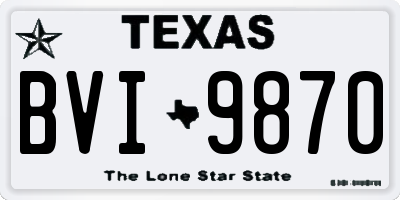 TX license plate BVI9870