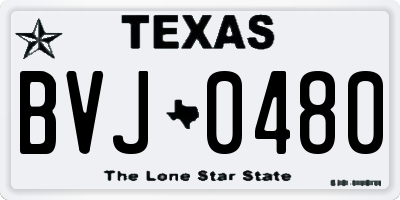 TX license plate BVJ0480