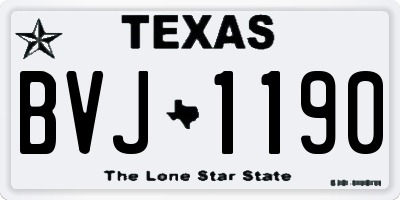 TX license plate BVJ1190