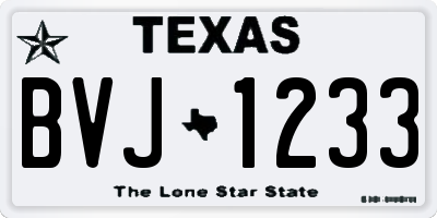 TX license plate BVJ1233