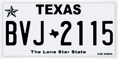 TX license plate BVJ2115