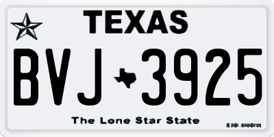 TX license plate BVJ3925