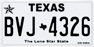 TX license plate BVJ4326