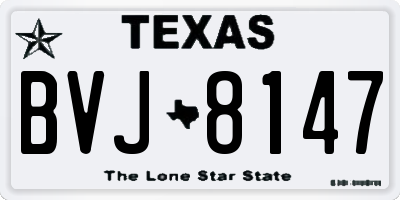 TX license plate BVJ8147