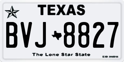 TX license plate BVJ8827