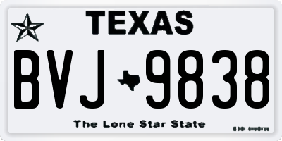 TX license plate BVJ9838