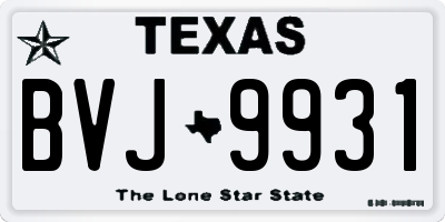 TX license plate BVJ9931