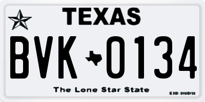 TX license plate BVK0134
