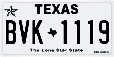 TX license plate BVK1119