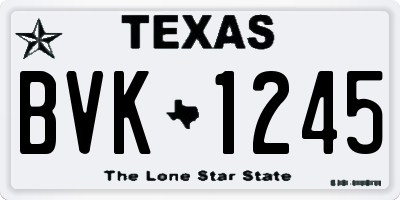 TX license plate BVK1245