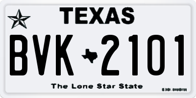 TX license plate BVK2101