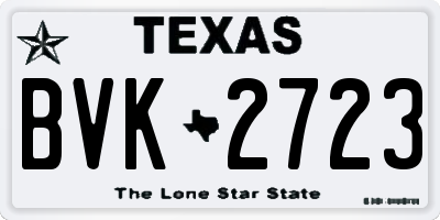 TX license plate BVK2723