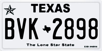 TX license plate BVK2898